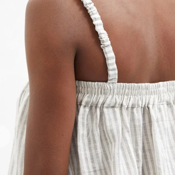 New Deiji Studios Striped Stonewashed Linen Dress, M/L - Picture 2 of 5